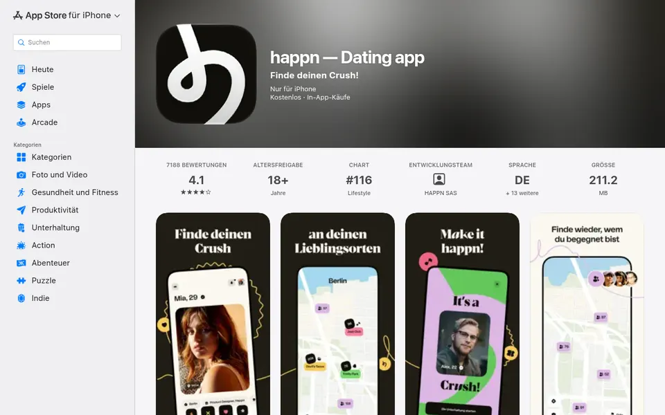 happn Erfahrungen: happn im Schweizer App Store mit Bewertung und Bildern der App