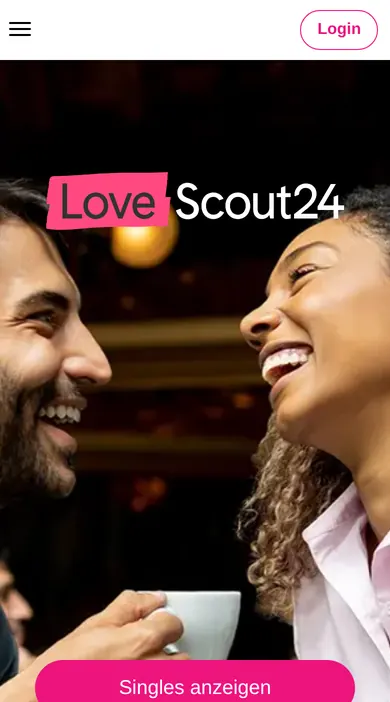 LoveScout24 Erfahrungen: mobile Startseite mit dem Button «Singles anzeigen» auf dem Handy