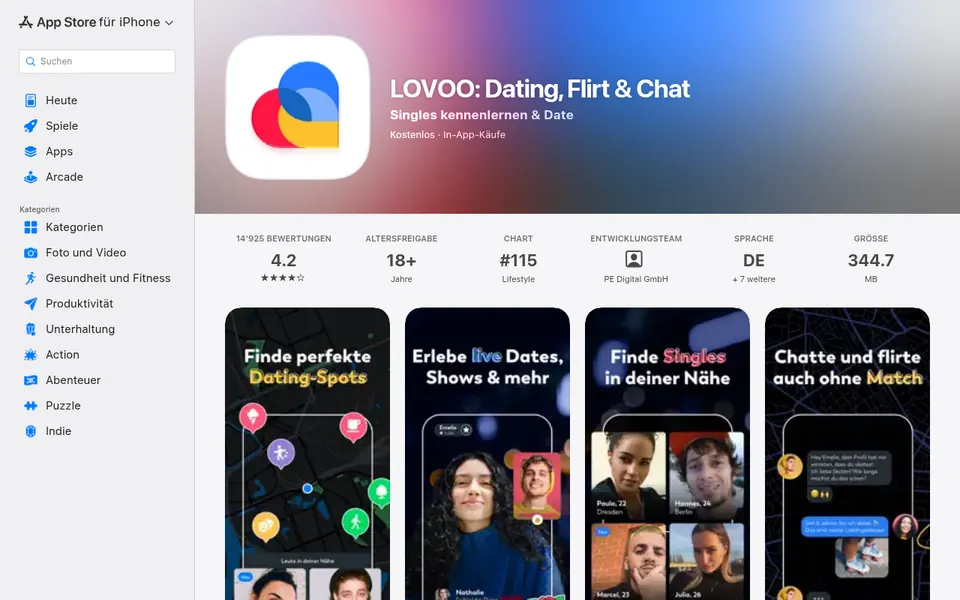 LOVOO Erfahrungen: LOVOO im Schweizer App Store mit Bewertung und Bildern der App
